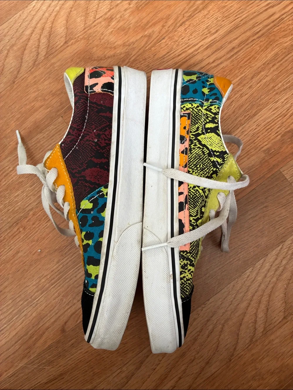 Vans Colorblock Leopard Patchwork Lace-Up Sneakers